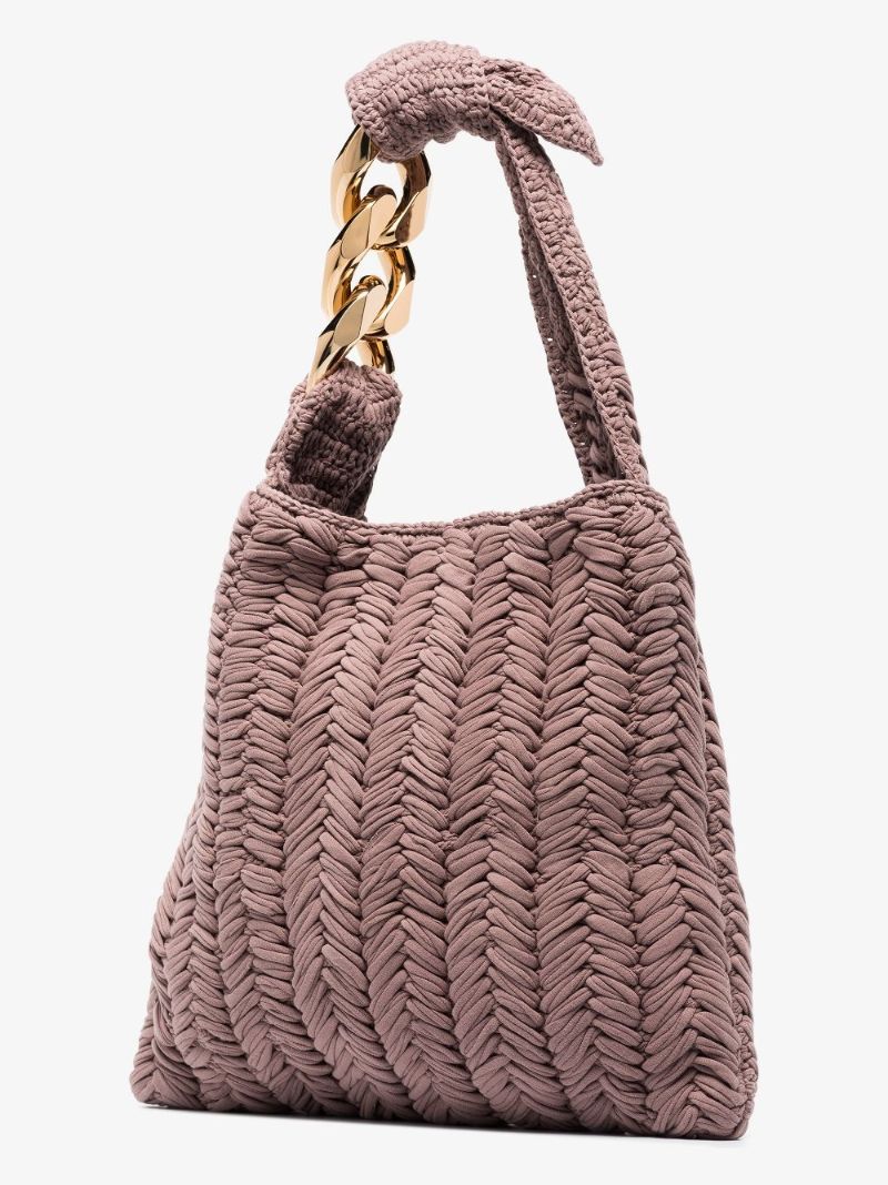 Purple Small Chain Hobo Bag