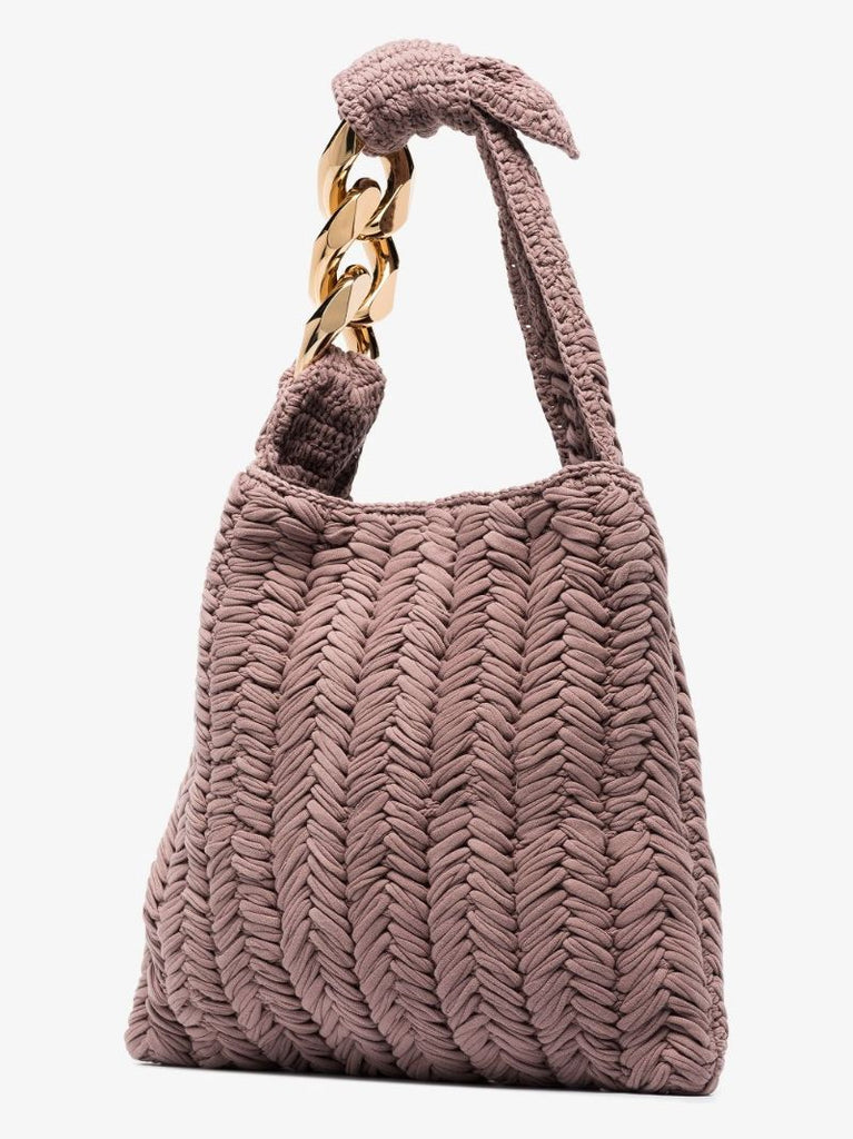 Purple Small Chain Hobo Bag