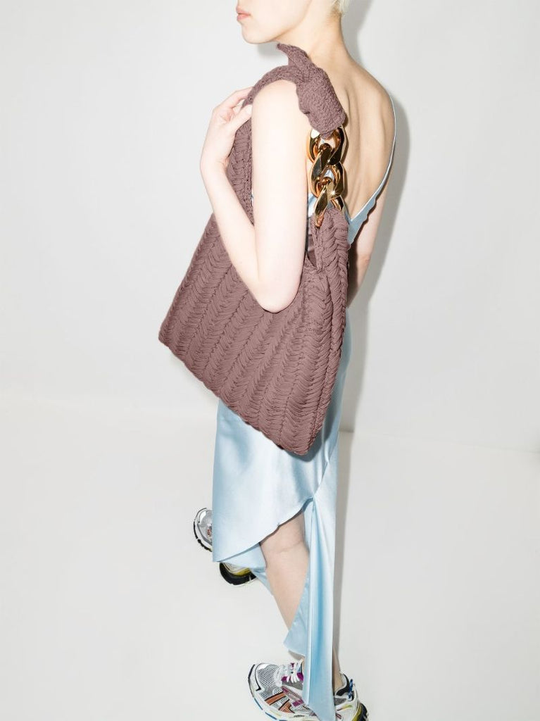 Purple Small Chain Hobo Bag