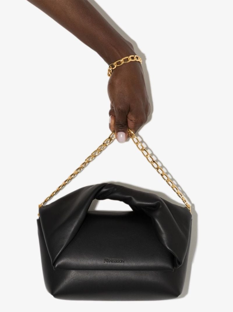 Black Twister Mini Leather Shoulder Bag