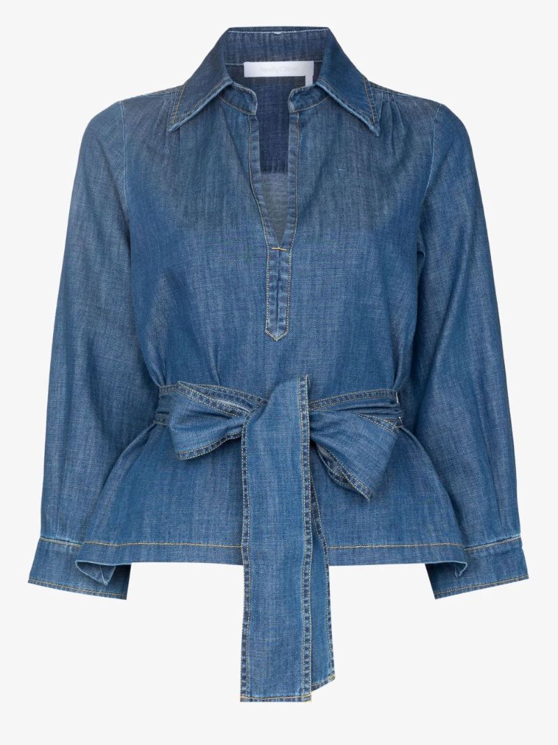 LavalliÃ_x0083_Â¨re Denim Blouse