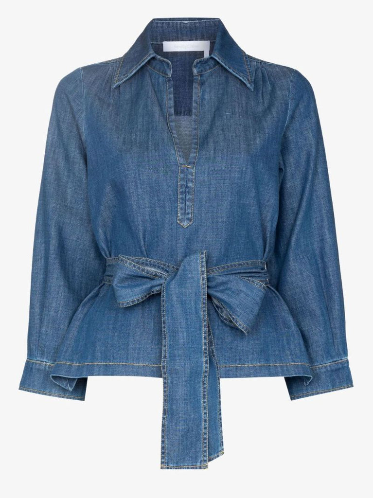 LavalliÃ_x0083_Â¨re Denim Blouse