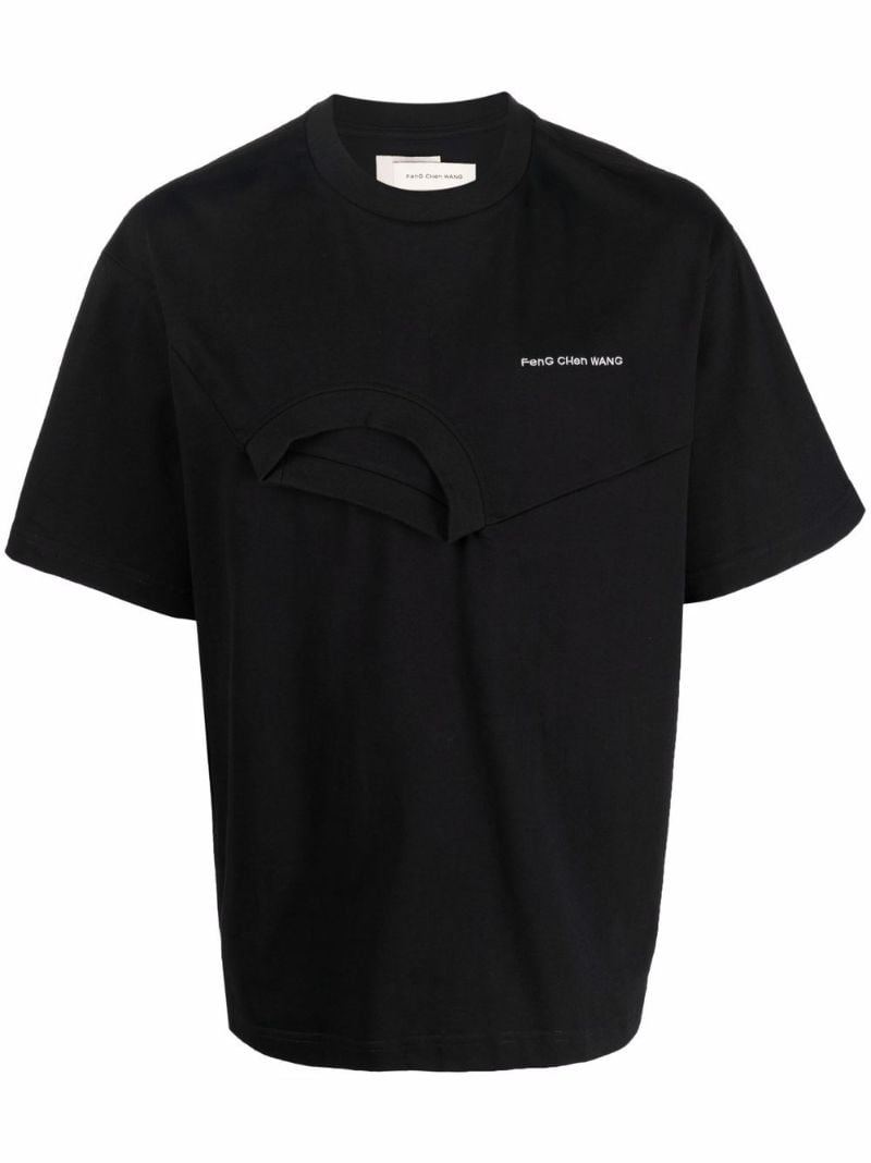 Black Logo Embroidered T-shirt