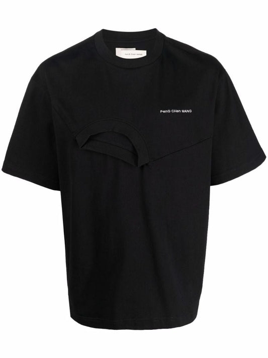 Black Logo Embroidered T-shirt