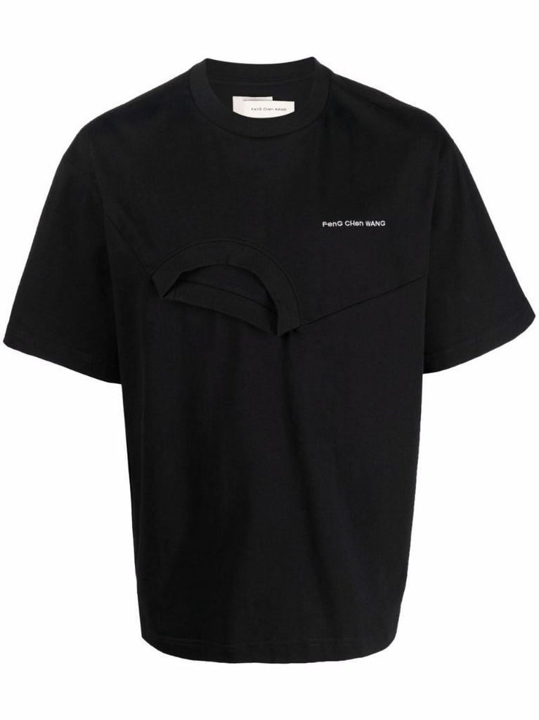 Black Logo Embroidered T-shirt