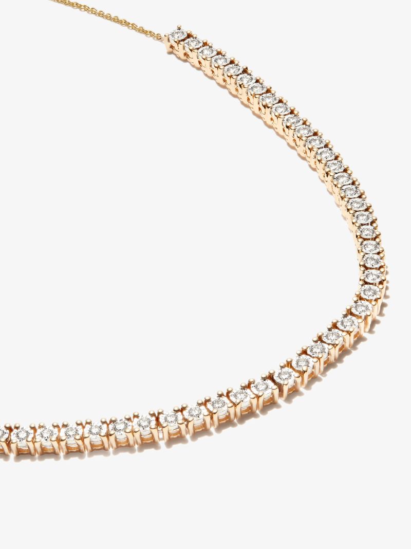 14k Yellow Gold Ava Bea Diamond Tennis Necklace