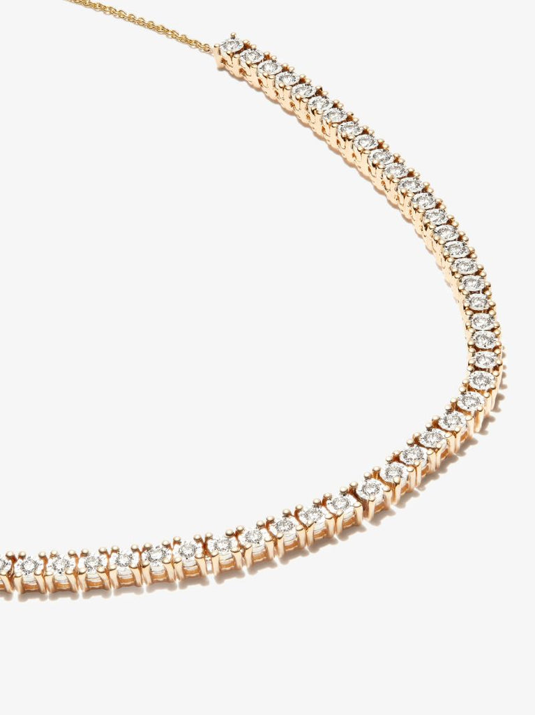 14k Yellow Gold Ava Bea Diamond Tennis Necklace