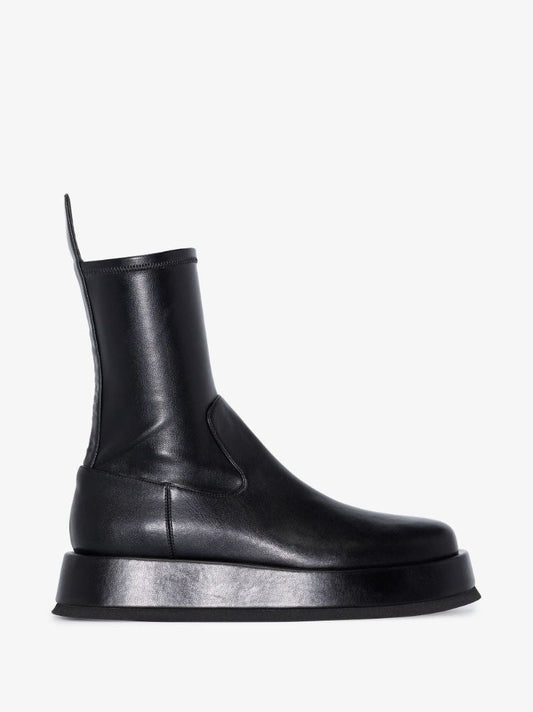 X Rosie Huntington-whiteley Black Rosie 11 Faux Leather Ankle Boots