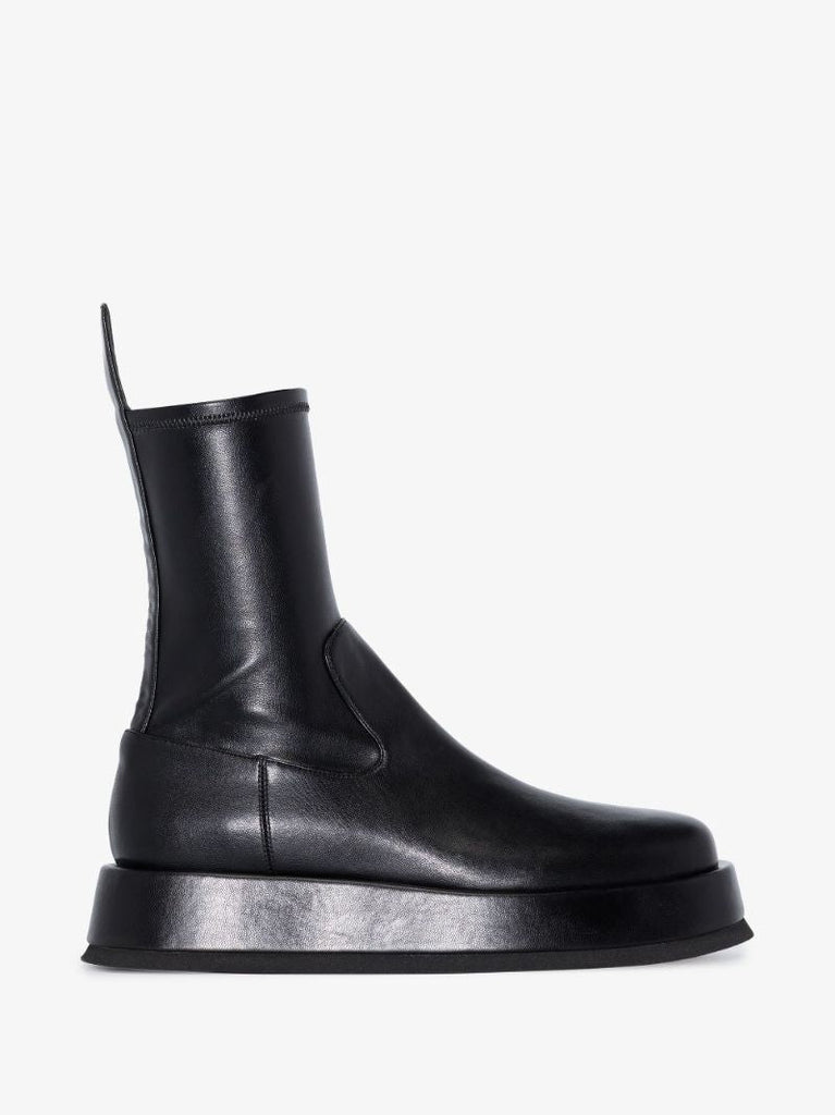 X Rosie Huntington-whiteley Black Rosie 11 Faux Leather Ankle Boots