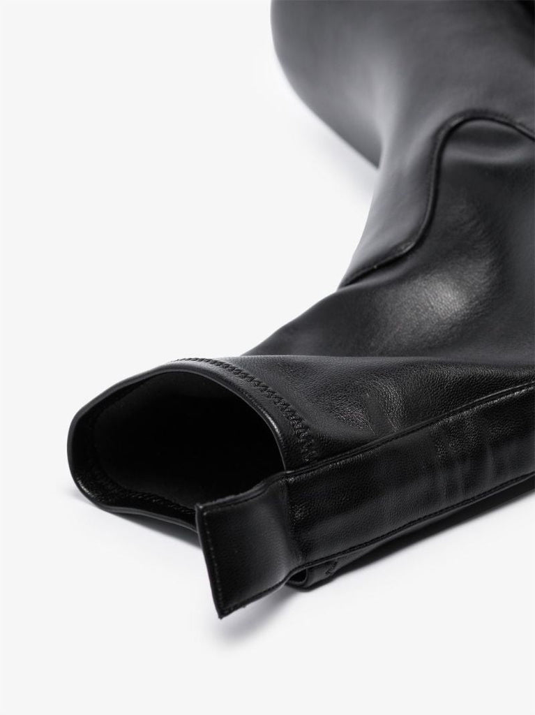 X Rosie Huntington-whiteley Black Rosie 11 Faux Leather Ankle Boots