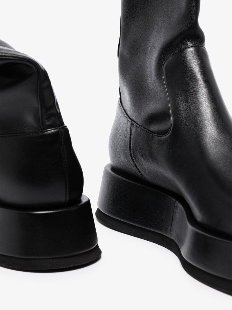 X Rosie Huntington-whiteley Black Rosie 11 Faux Leather Ankle Boots
