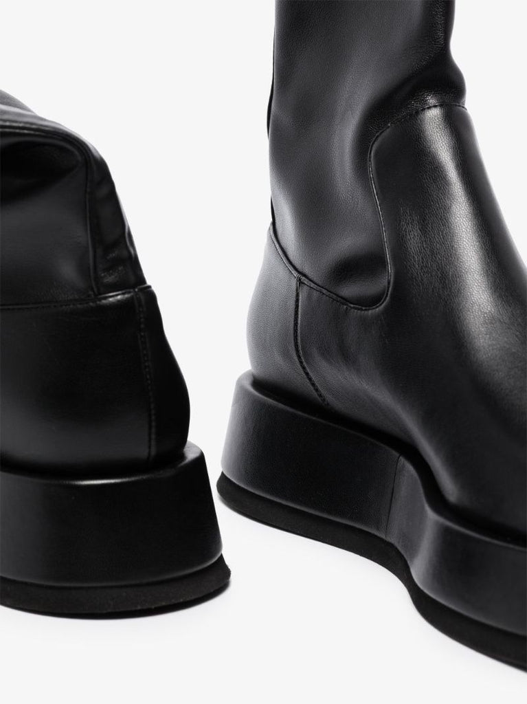 X Rosie Huntington-whiteley Black Rosie 11 Faux Leather Ankle Boots