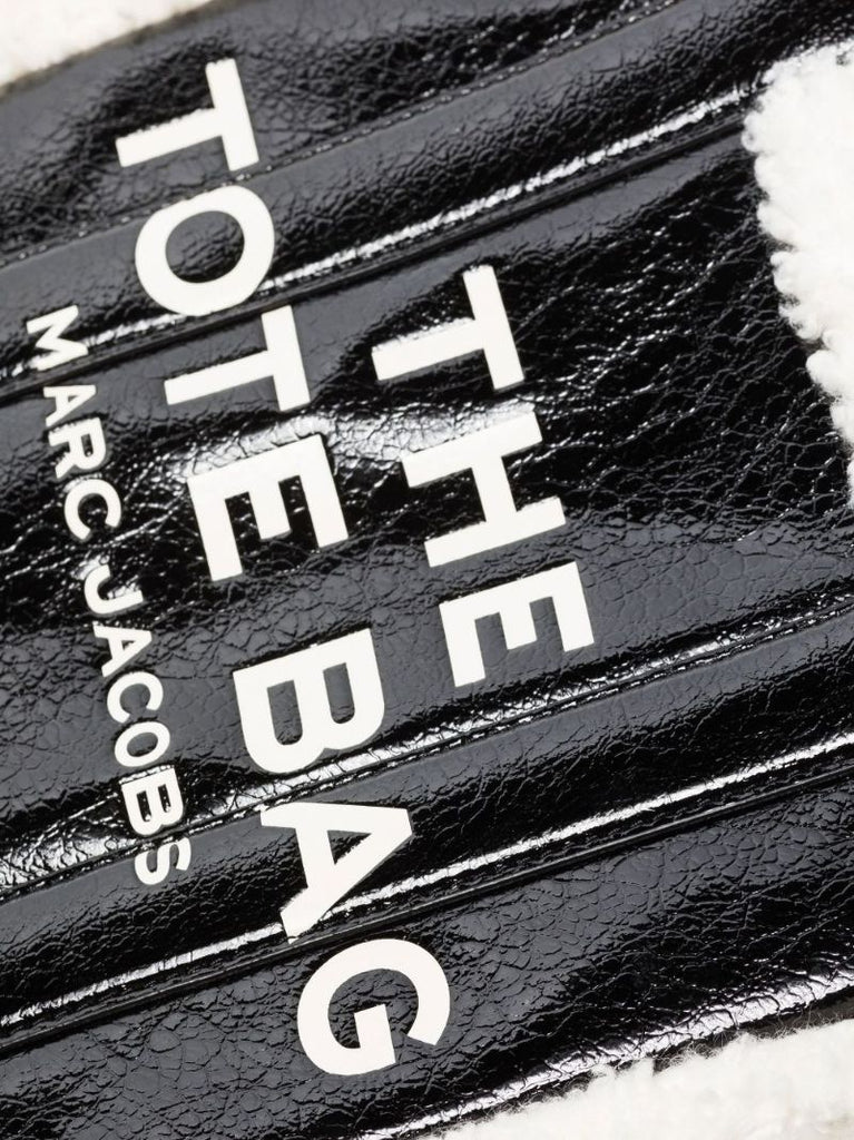 Black the Crinkle Leather Tote Bag