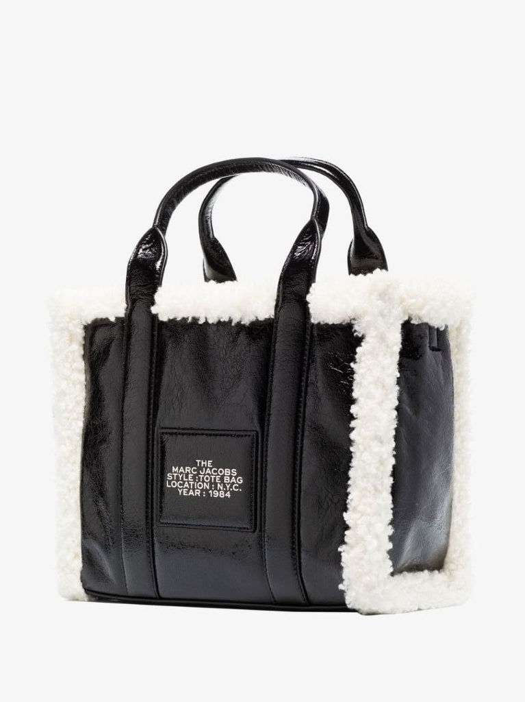 Black the Crinkle Leather Tote Bag