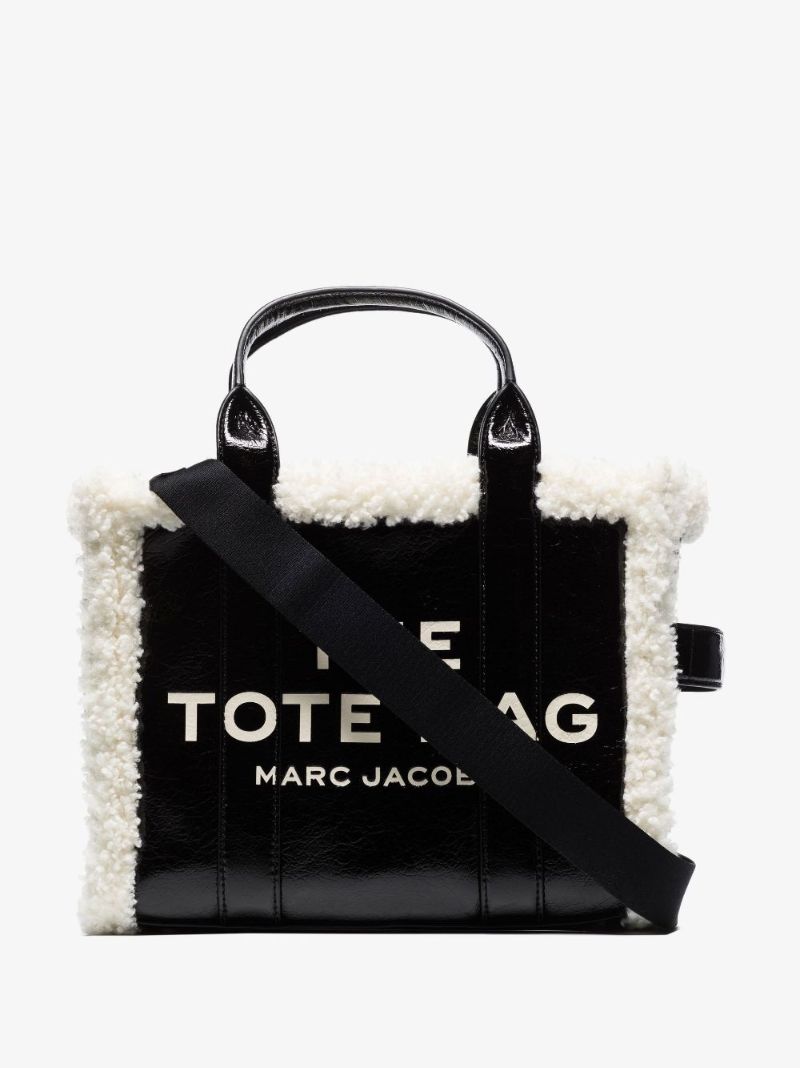 Black the Crinkle Leather Tote Bag
