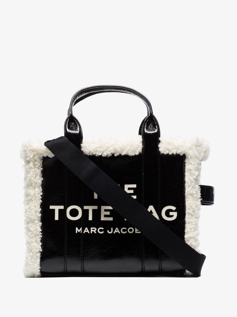 Black the Crinkle Leather Tote Bag