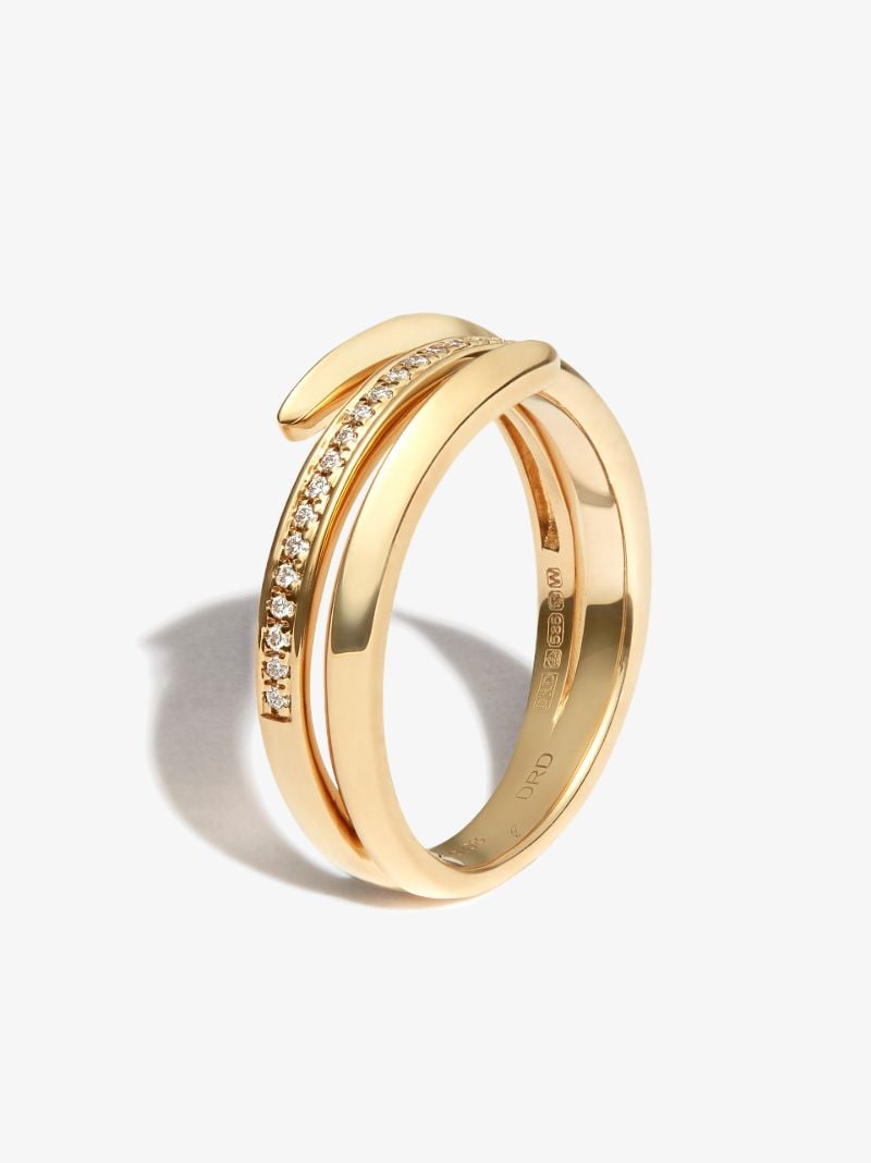 14k Yellow Gold Reese Brooklyn Knife-edge Diamond Ring