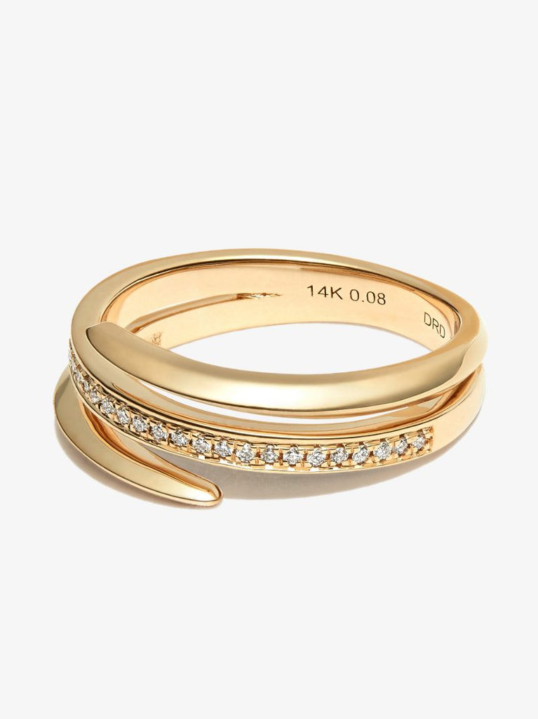 14k Yellow Gold Reese Brooklyn Knife-edge Diamond Ring
