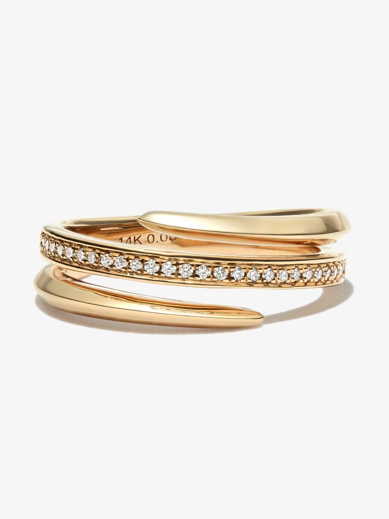 14k Yellow Gold Reese Brooklyn Knife-edge Diamond Ring