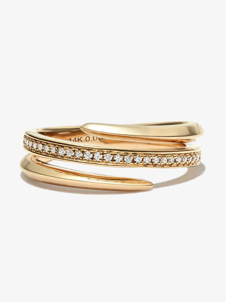 14k Yellow Gold Reese Brooklyn Knife-edge Diamond Ring