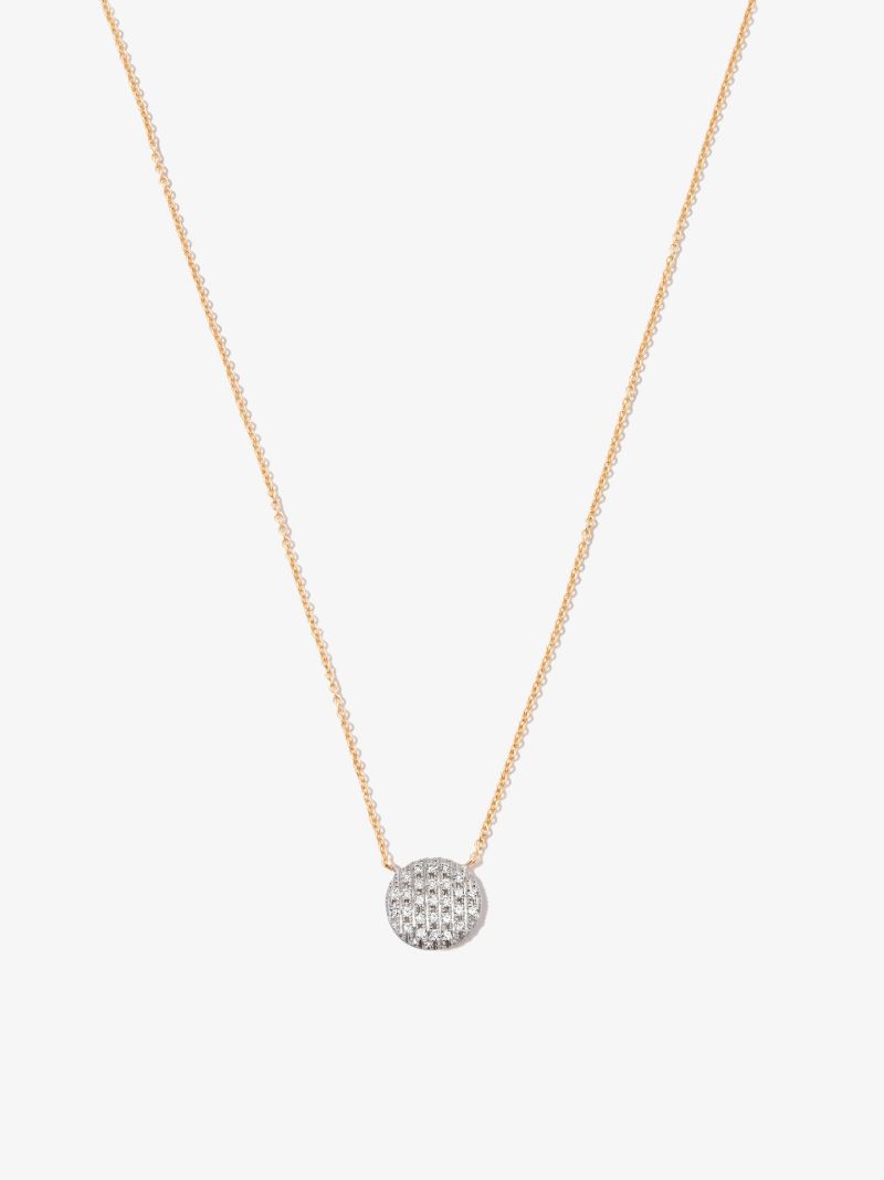 14k Yellow and White Gold Lauren Joy Medium Disc Diamond Necklace
