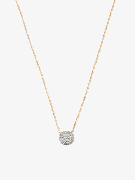 14k Yellow and White Gold Lauren Joy Medium Disc Diamond Necklace