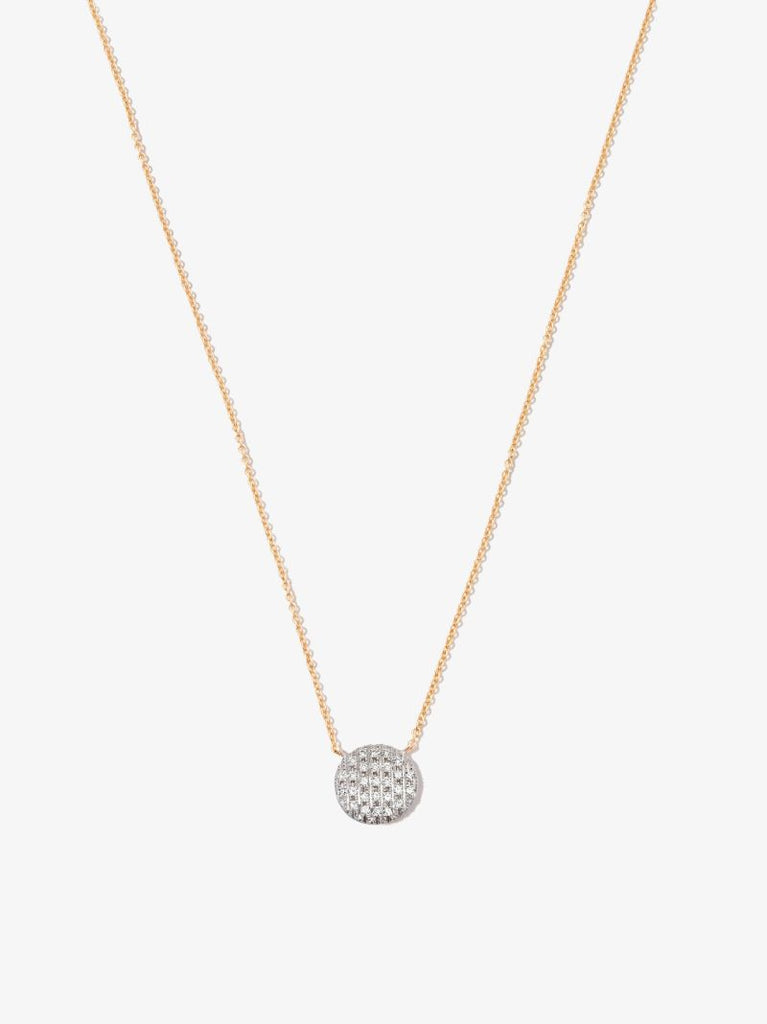 14k Yellow and White Gold Lauren Joy Medium Disc Diamond Necklace