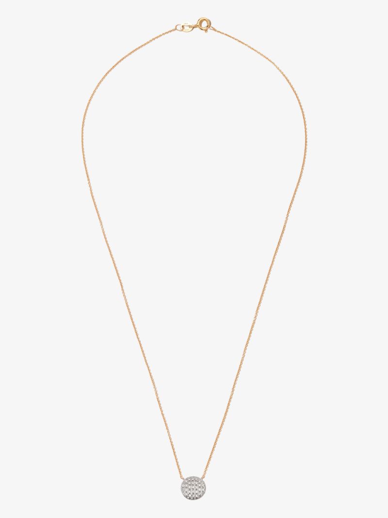 14k Yellow and White Gold Lauren Joy Medium Disc Diamond Necklace