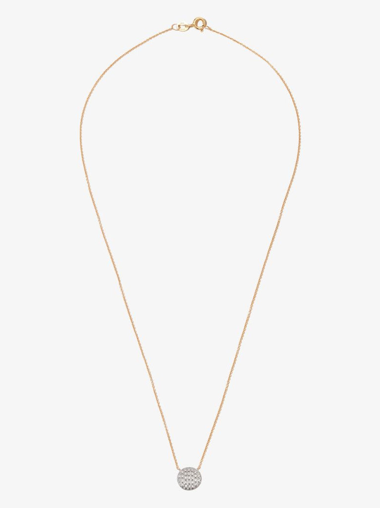 14k Yellow and White Gold Lauren Joy Medium Disc Diamond Necklace