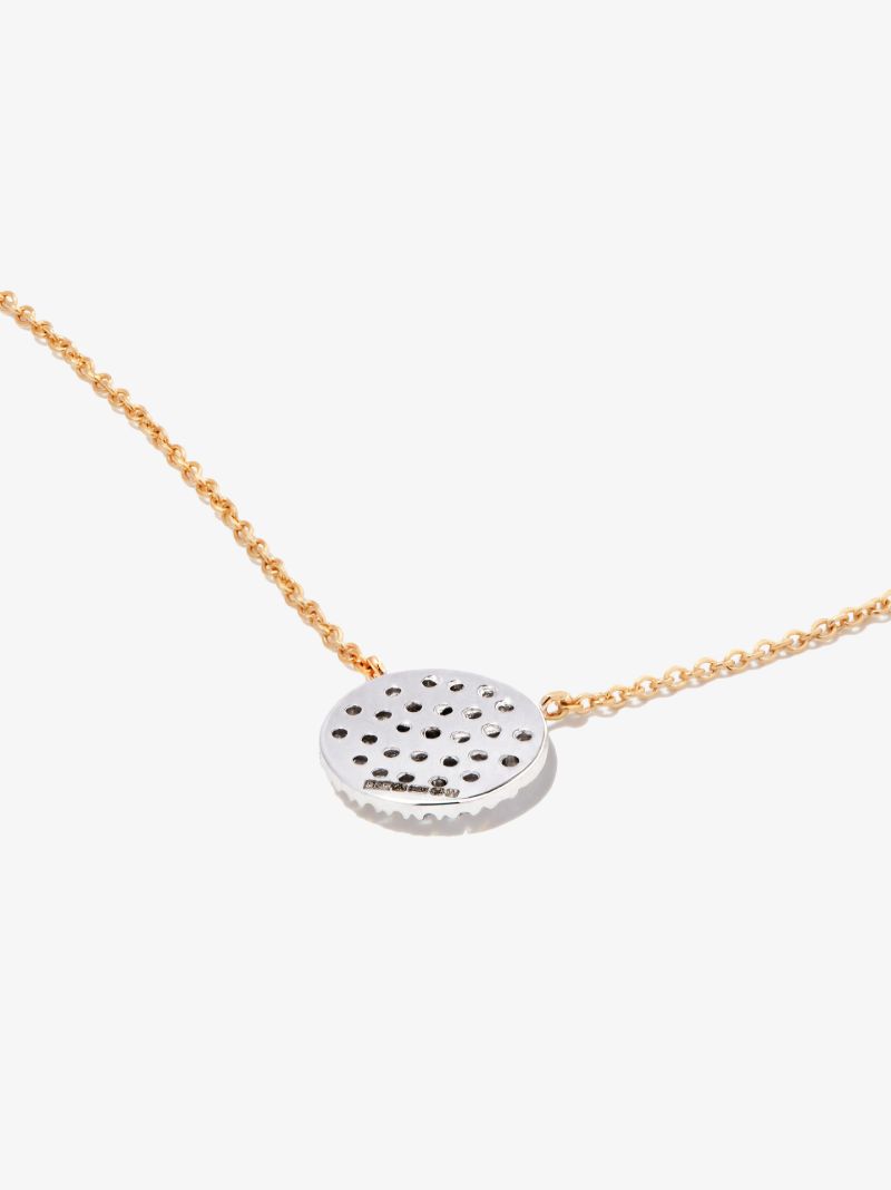 14k Yellow and White Gold Lauren Joy Medium Disc Diamond Necklace