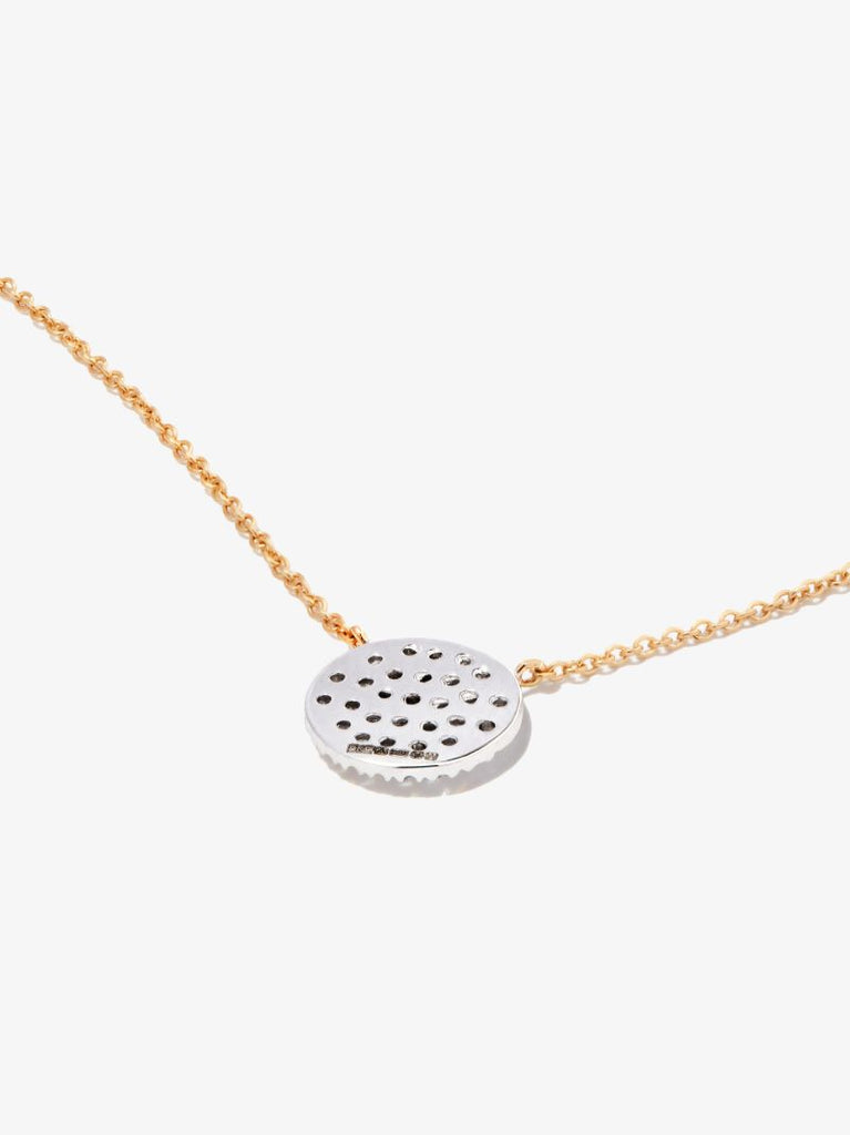 14k Yellow and White Gold Lauren Joy Medium Disc Diamond Necklace