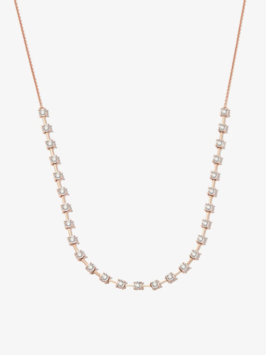 14k Rose Gold Ava Bea Interval Diamond Tennis Necklace