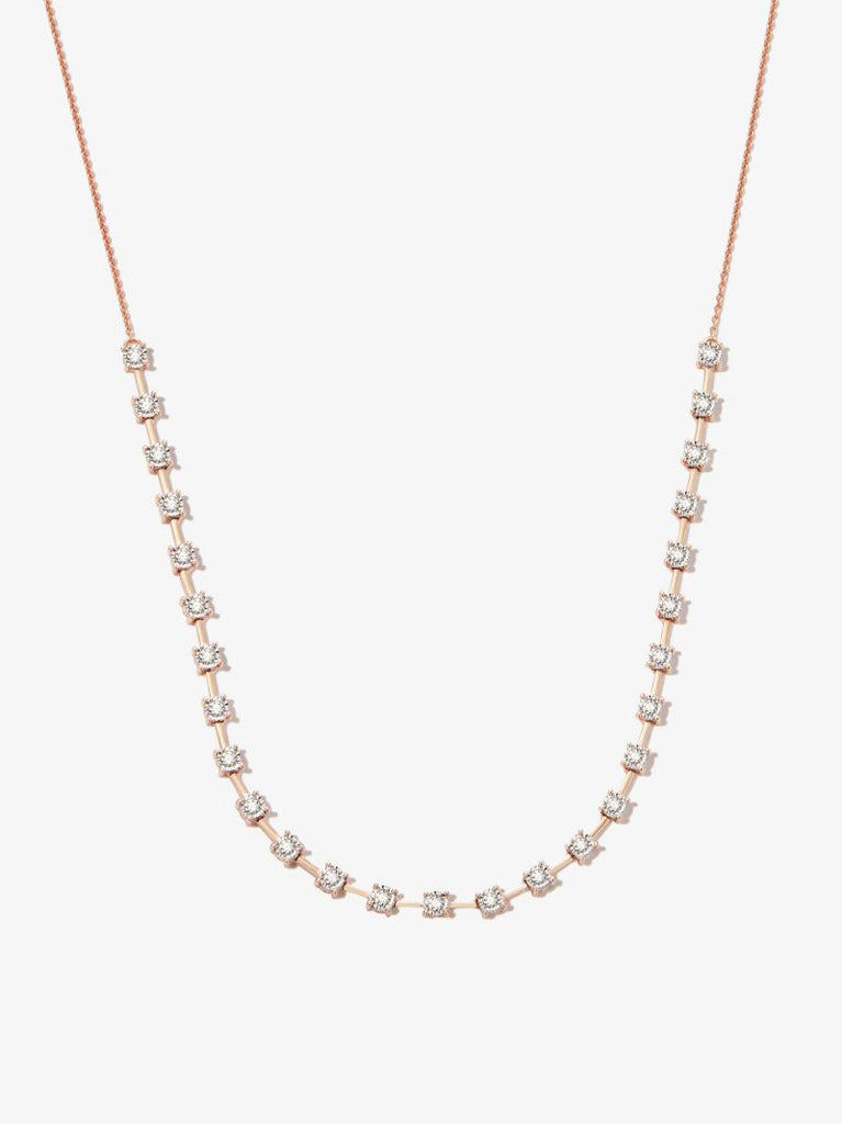 14k Rose Gold Ava Bea Interval Diamond Tennis Necklace