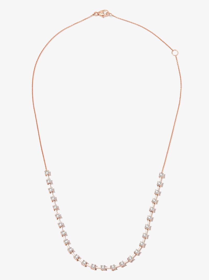 14k Rose Gold Ava Bea Interval Diamond Tennis Necklace