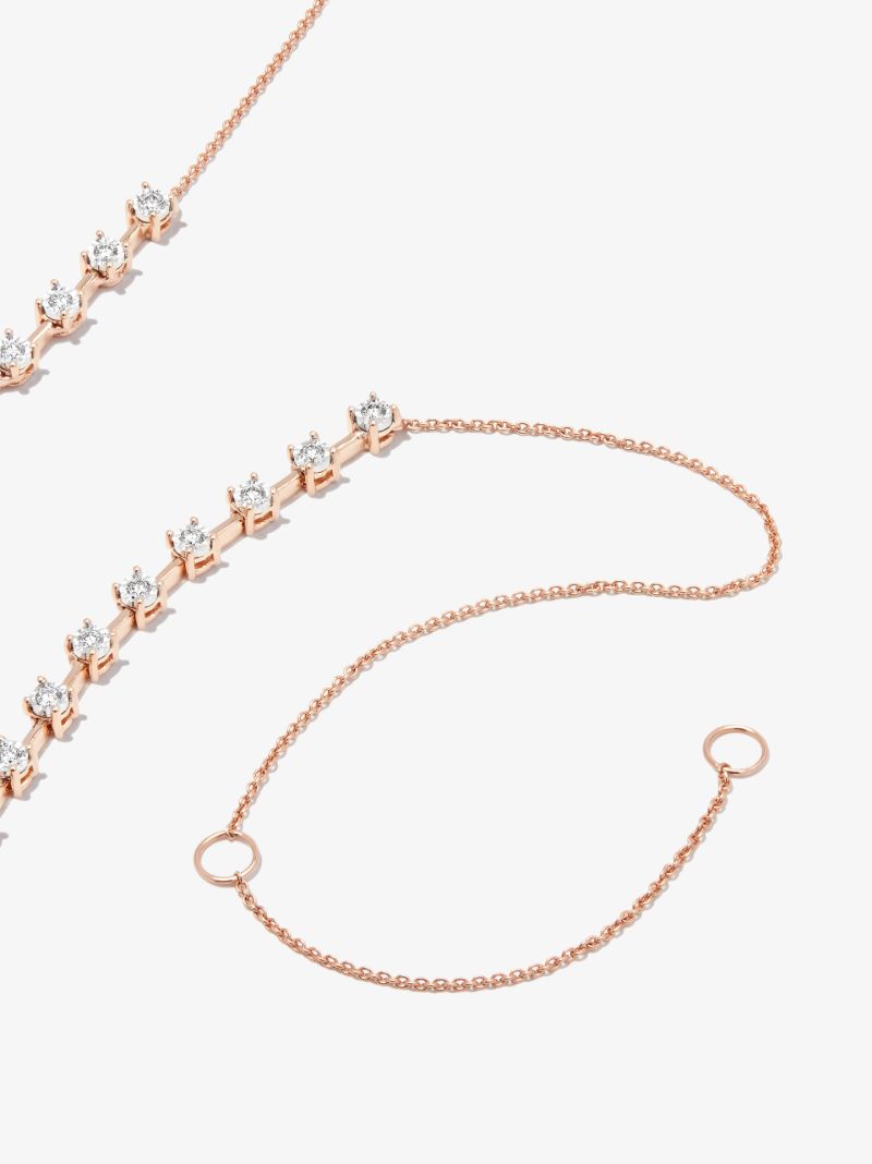 14k Rose Gold Ava Bea Interval Diamond Tennis Necklace