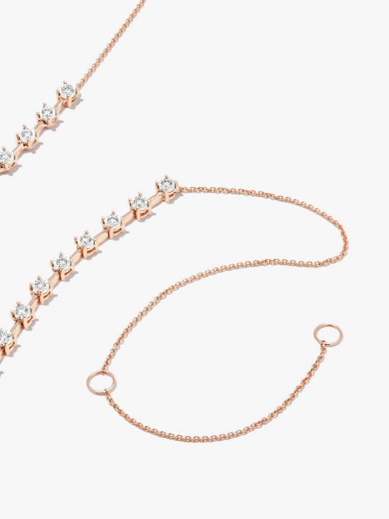 14k Rose Gold Ava Bea Interval Diamond Tennis Necklace