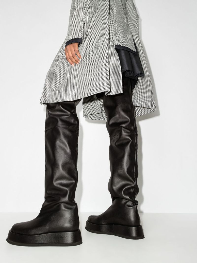 X Rosie Huntington-whiteley Black Rosie 10 Over-the-knee Faux Leather Boots