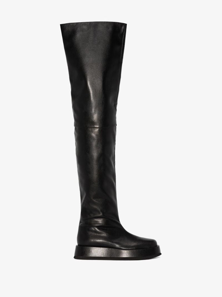 X Rosie Huntington-whiteley Black Rosie 10 Over-the-knee Faux Leather Boots