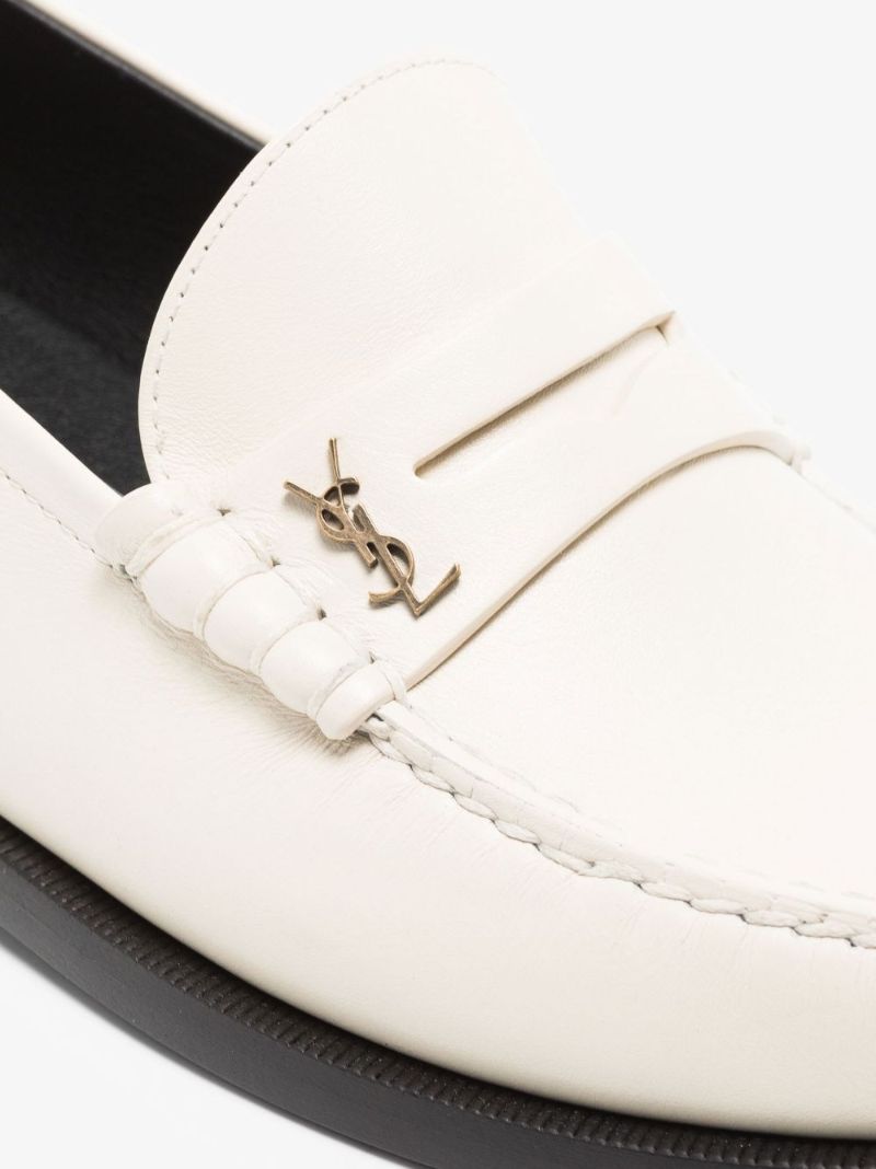 Neutral Leather Penny Loafers