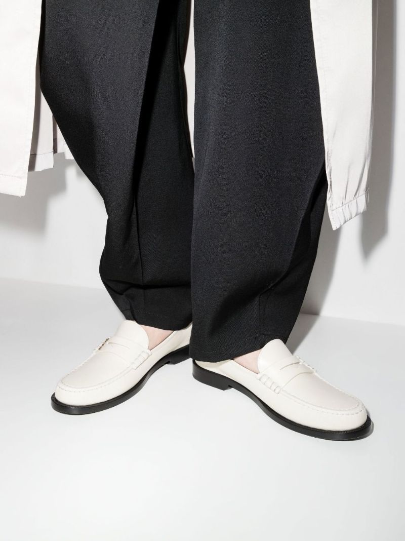 Neutral Leather Penny Loafers