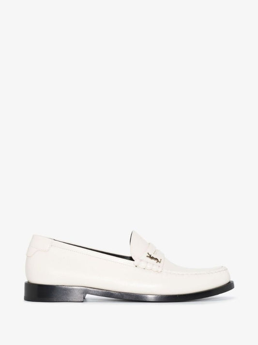 Neutral Leather Penny Loafers