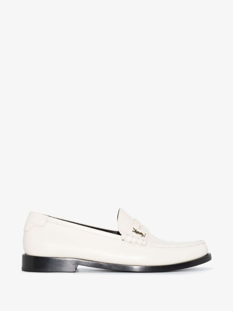 Neutral Leather Penny Loafers