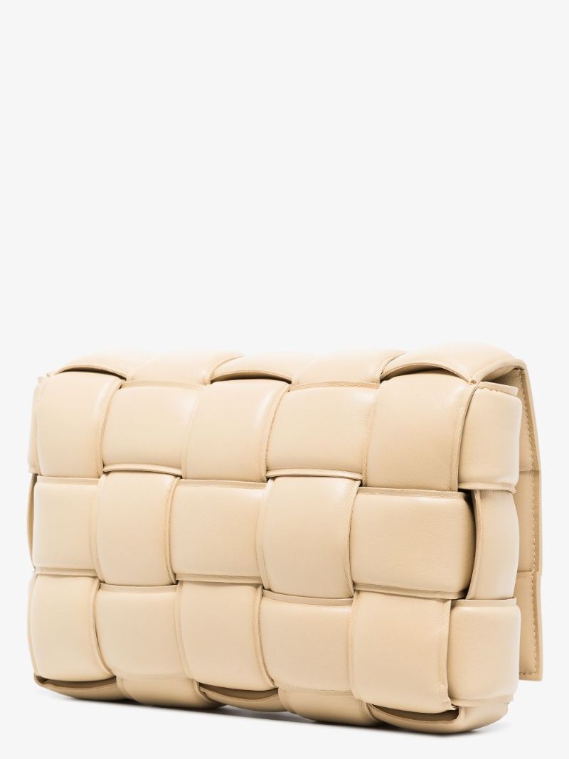 Neutral Padded Cassette Leather Shoulder Bag