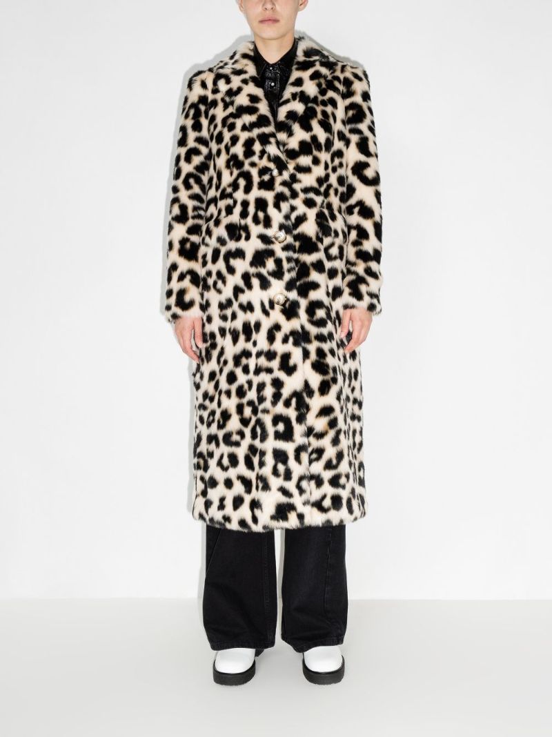 Leopard-print Faux-fur Coat