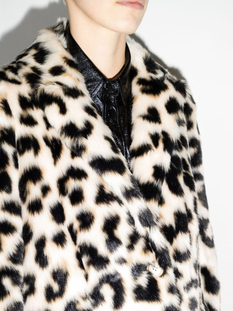 Leopard-print Faux-fur Coat