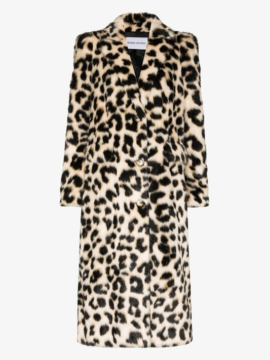 Leopard-print Faux-fur Coat