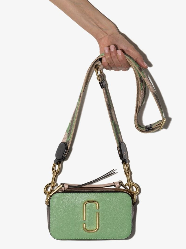 Green Snapshot Leather Cross Body Bag