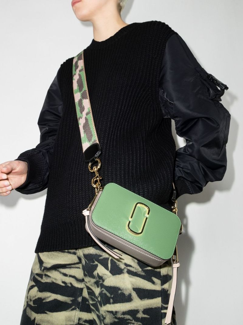 Green Snapshot Leather Cross Body Bag