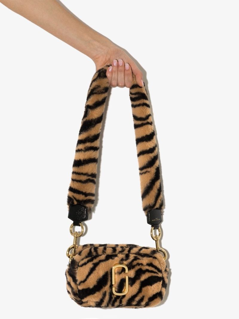 Brown Snapshot Faux Fur Cross Body Bag