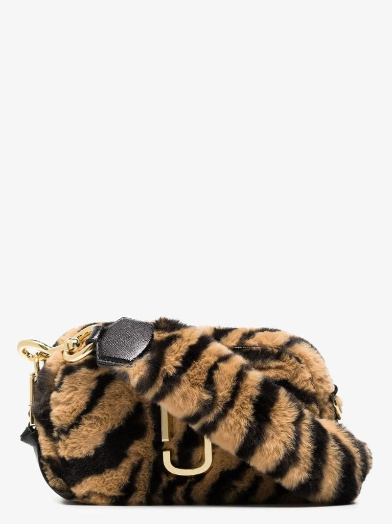 Brown Snapshot Faux Fur Cross Body Bag